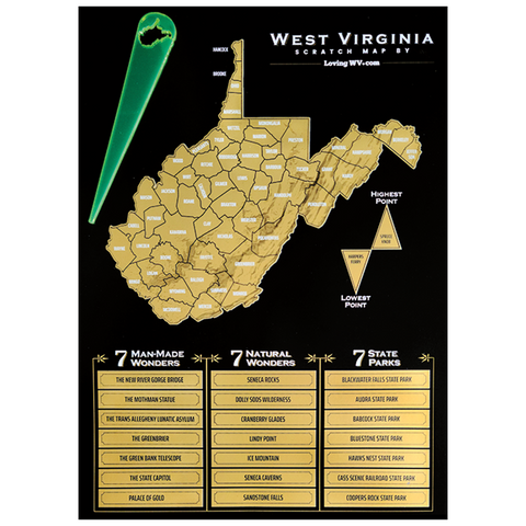 West Virginia Scratch Map